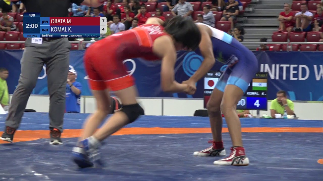 1/2 WW - 40 kg: M. OBATA (JPN) v. K. KOMAL (IND) background