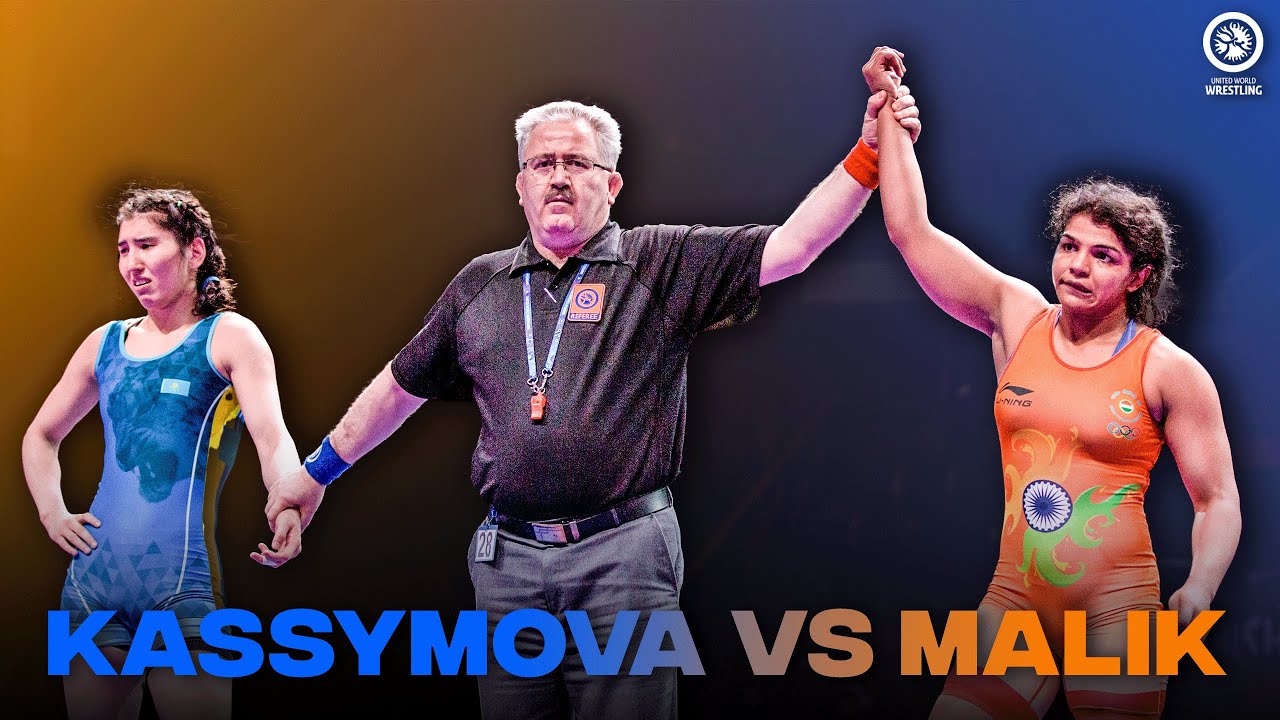 S. MALIK (IND) v. A. KASSYMOVA (KAZ) | WW 62 kg | BRONZE background