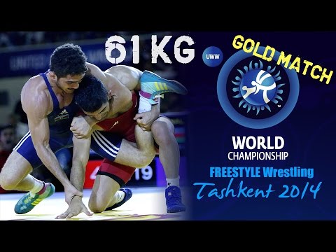 Gold Match - Freestyle Wrestling 61 kg - ESMAEILPOORJOUYB (IRI) vs ALIYEV (AZE) - Tashkent 2014