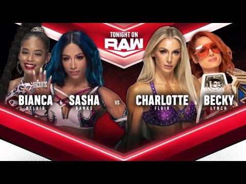 Bianca Belair & Sasha Banks vs Becky Lynch & Charlotte Flair (Women's Tag Team - Part 1/2) background