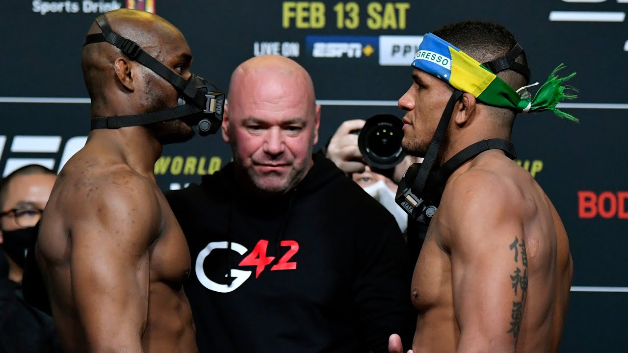 Todas as encaradas da Pesagem | UFC 258 background
