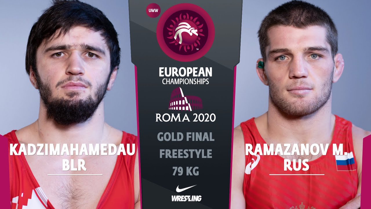 GOLD FS - 79 kg: M. KADZIMAHAMED (BLR) v. M. RAMAZANOV (RUS) background