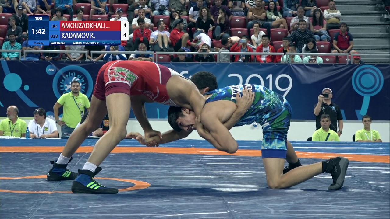 GOLD FS - 48 kg: R. AMOUZADKHALI (IRI) v. K. KADAMOV (UZB)