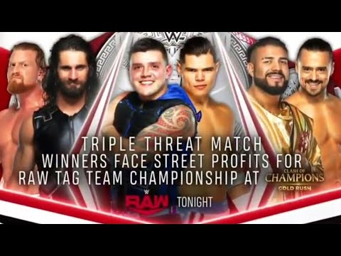 Dominik Mysterio & Humberto Carrillo vs Seth Rollins & Murphy vs Andrade & Angel Garza (Part 1) background
