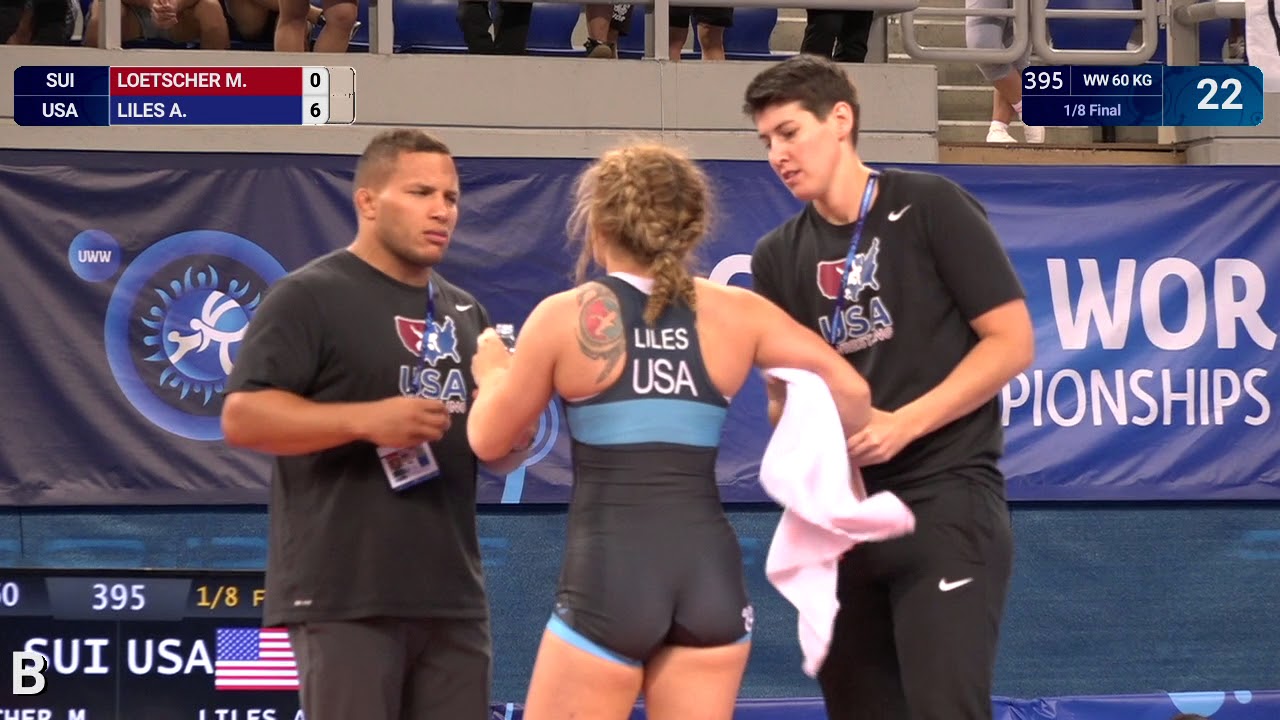 1/8 WW - 60 kg: A. LILES (USA) df. M. LOETSCHER (SUI) by VSU, 10-0 backdrop