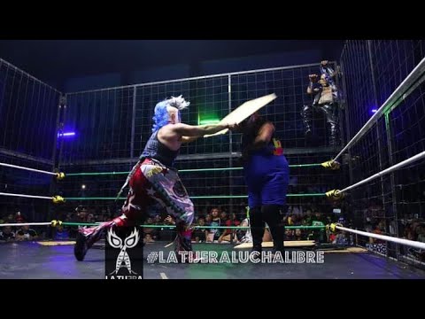 Lucha en jaula de 4 contra 4: Psycho Circus Vs Puerquiza Extrema en la Arena Neza con Invasión Indy background