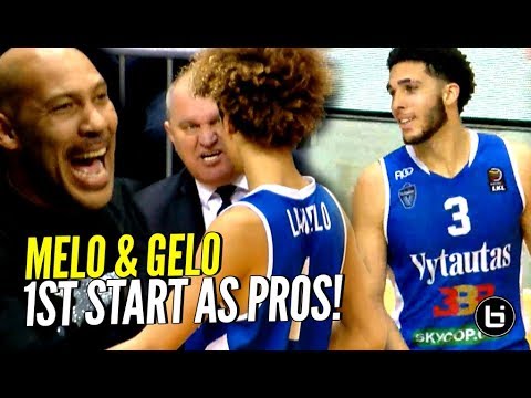 LaMelo & LiAngelo Ball FIRST START AS PROS! Gelo LOOKING GOOD OUT THERE!! background