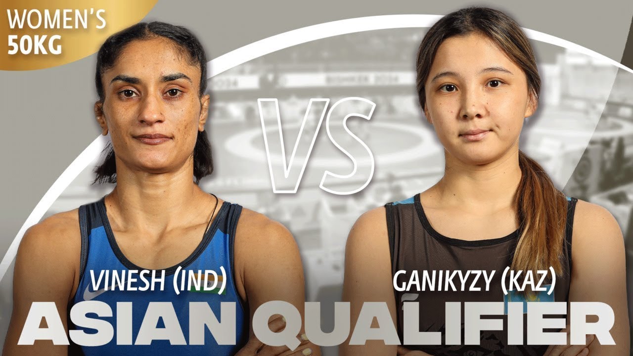 Vinesh VINESH (IND) vs. Laura GANIKYZY (KAZ) | 2024 Asian OG Qualifier | Semi Final | WW 50Kg background