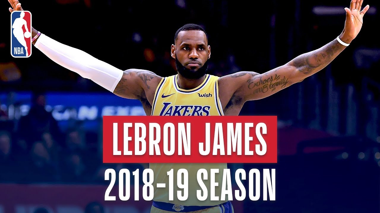 LeBron James' Best Plays From the 2018-19 NBA Regular Season background