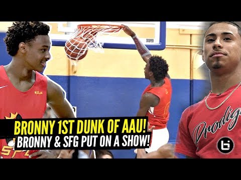 Bronny James FIRST IN-GAME DUNK of AAU Season!! 1st Dunk As a High Schooler!!! SFG Crazy Show!