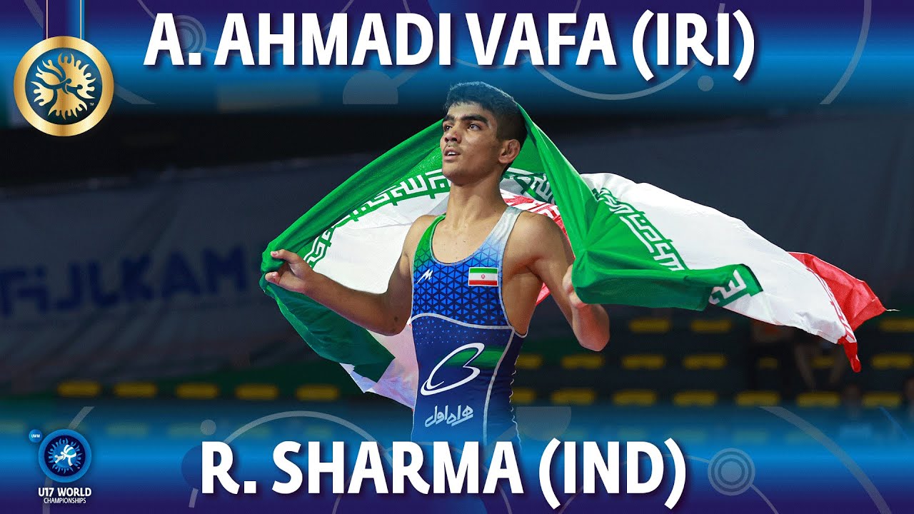 Ali Abdollah Ahmadi Vafa (IRI) vs Ronit Sharma (IND) - Final // U17 World Championships 2022 background