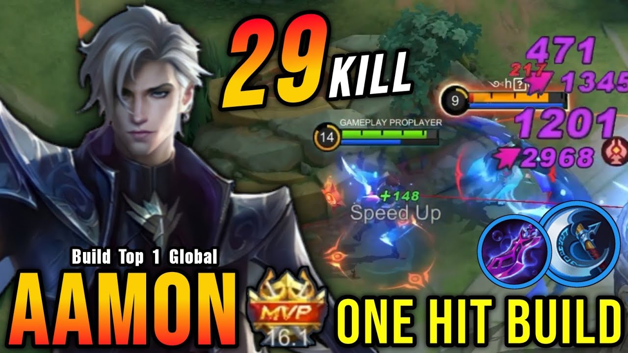 29 Kills!! Aamon Critical Damage (ONE HIT BUILD) - Build Top 1 Global Aamon ~ MLBB background