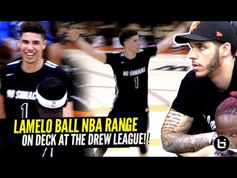 LaMelo Ball GOES DUMMY & Shows OFF NBA RANGE At The Drew League w/Lonzo Watching!! background