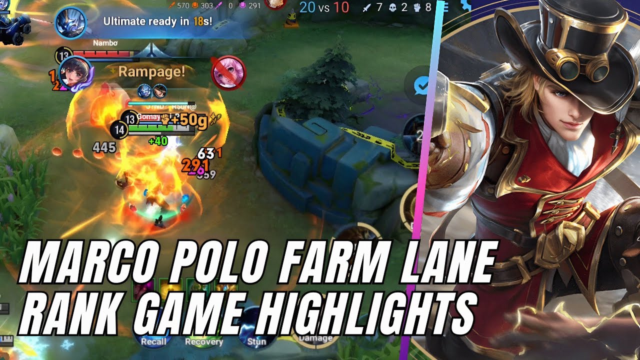 MARCO POLO FARM LANE RANK GAME HIGHLIGHTS HONOR OF KINGS background