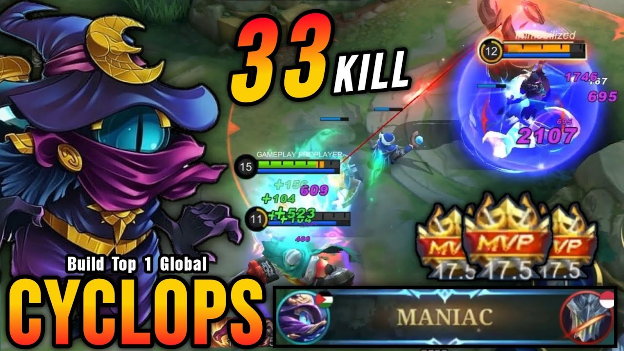 33 Kills + MANIAC!! Forgotten Hero is Finally Back on META!! - Build Top 1 Global Cyclops ~ MLBB background