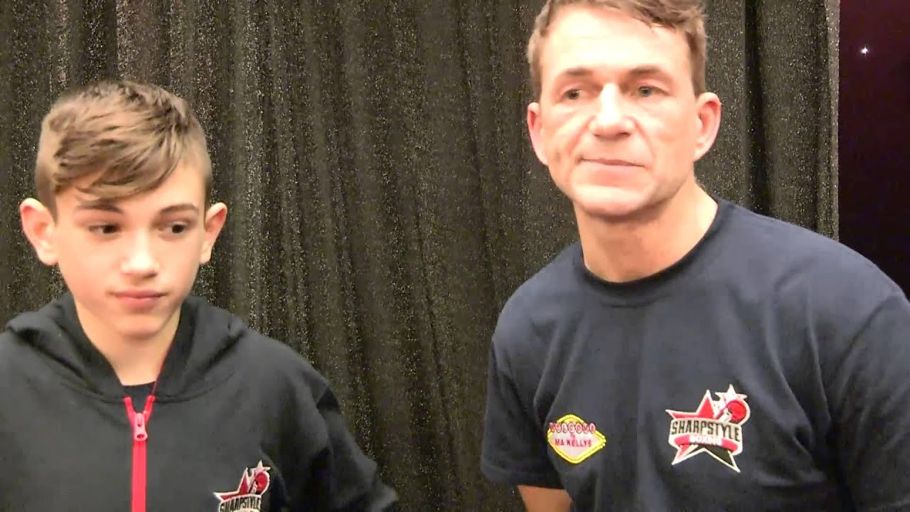VIPtv talk to Andy Abrol SharpStyle ABC Coach and his lad and Boxer Jake background