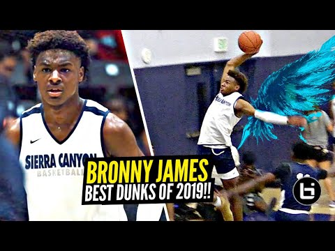 Bronny James BEST 9th Grade Dunks! You Wont BELIEVE How Much Bronnys BOUNCE IMPROVED From 2018 to 19