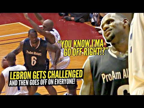 LeBron James Gets CHALLENGED & Then Proceeds To DESTROY EVERYONE!! Crazy Pick Up Game vs NBA Pros! background