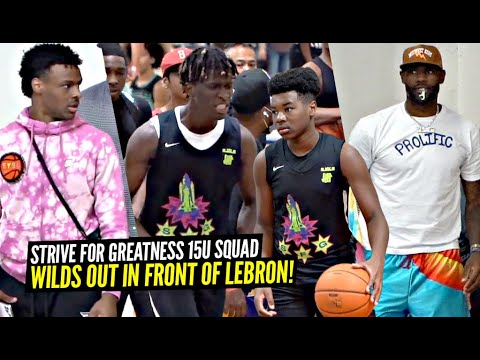 He Did The LeBron Block In FRONT OF LEBRON!! Bryce James & SFG 15u Squad WILD OUT!! background