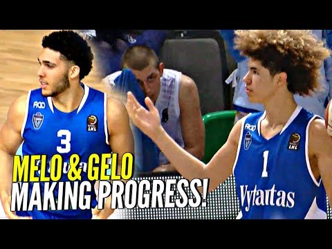 LaMelo & LiAngelo Ball MAKING PROGRESS! 2nd League Game!! Gelo Gets His Grown Man On!! background