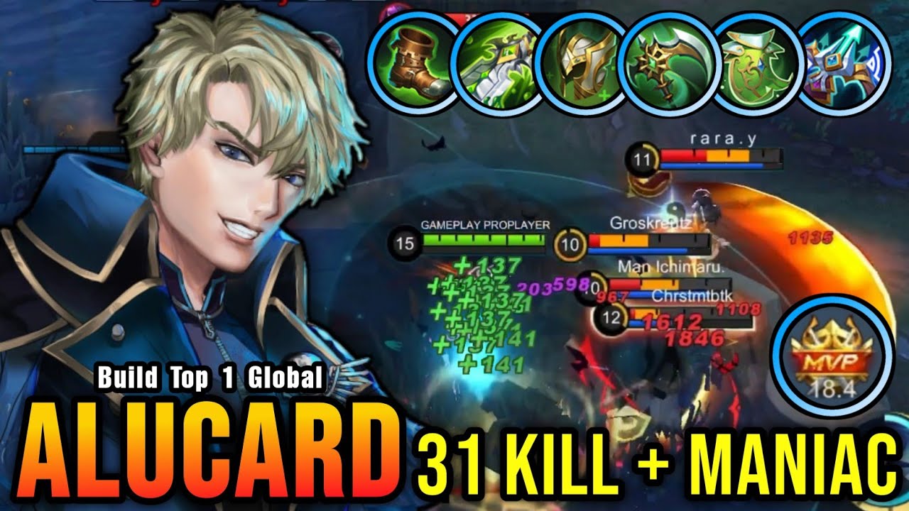 31 Kills + MANIAC!! Alucard Green Build is OverPowered!! - Build Top 1 Global Alucard ~ MLBB background