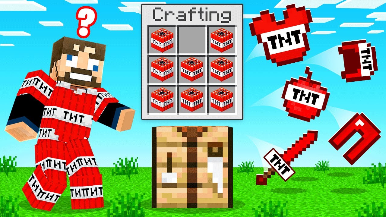 CRAFTING *ANY BLOCK* into ARMOR (Minecraft UHC) background