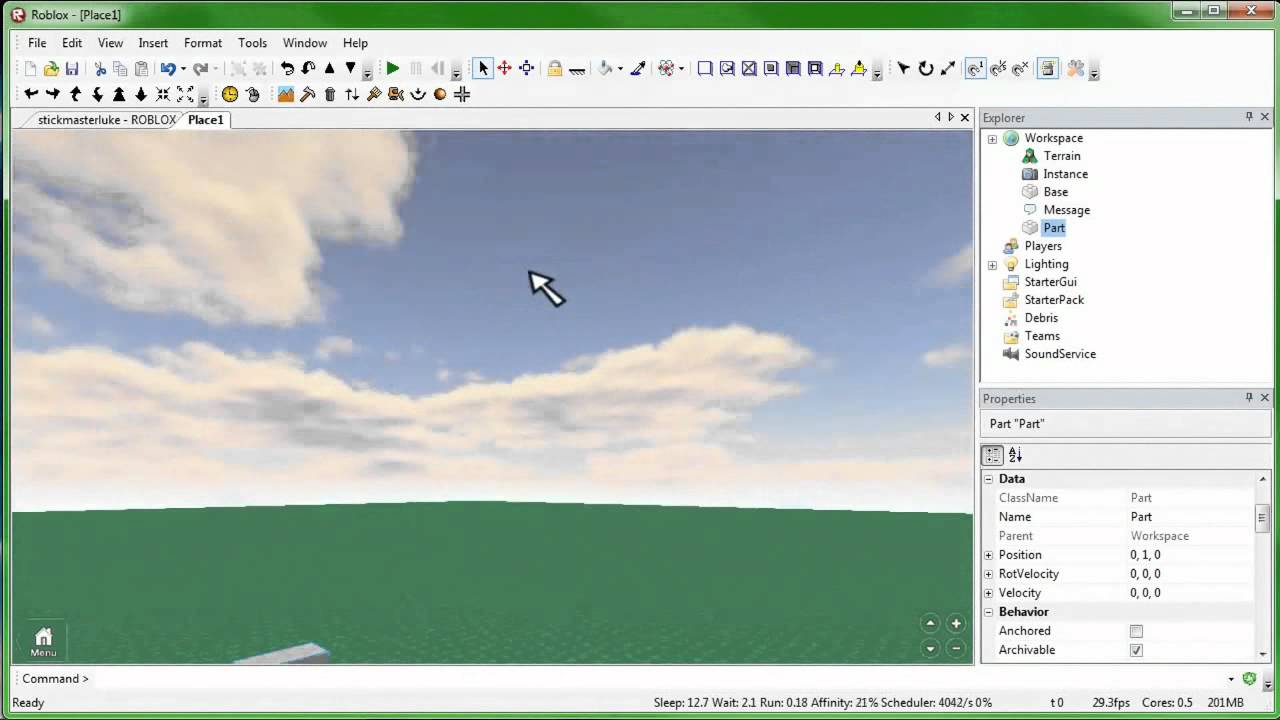 ROBLOX Tutorial: Overview of ROBLOX Studio background