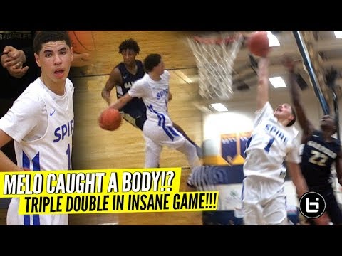 LaMelo Ball Nasty TRIPLE DOUBLE vs LeBron's Nephew!! Melo's Bounce Looking CRAZY!! INSANE GAME!! backdrop