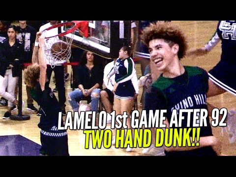 LaMelo Ball EASY Buckets & Two Hand Dunk (Warm Ups) 1st Game Since 92 Points! Chino Hills vs Rancho! backdrop