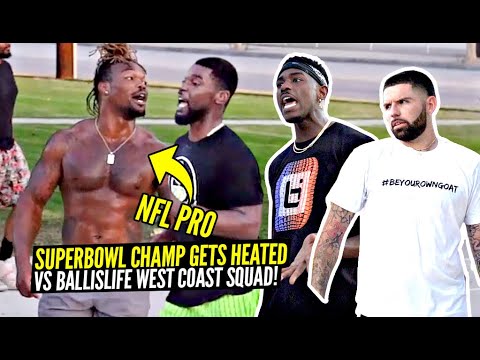 Trash Talking NFL Player Had NO IDEA He Was Playing Against a PRO Hooper! HEATED 5v5 At The Park! background