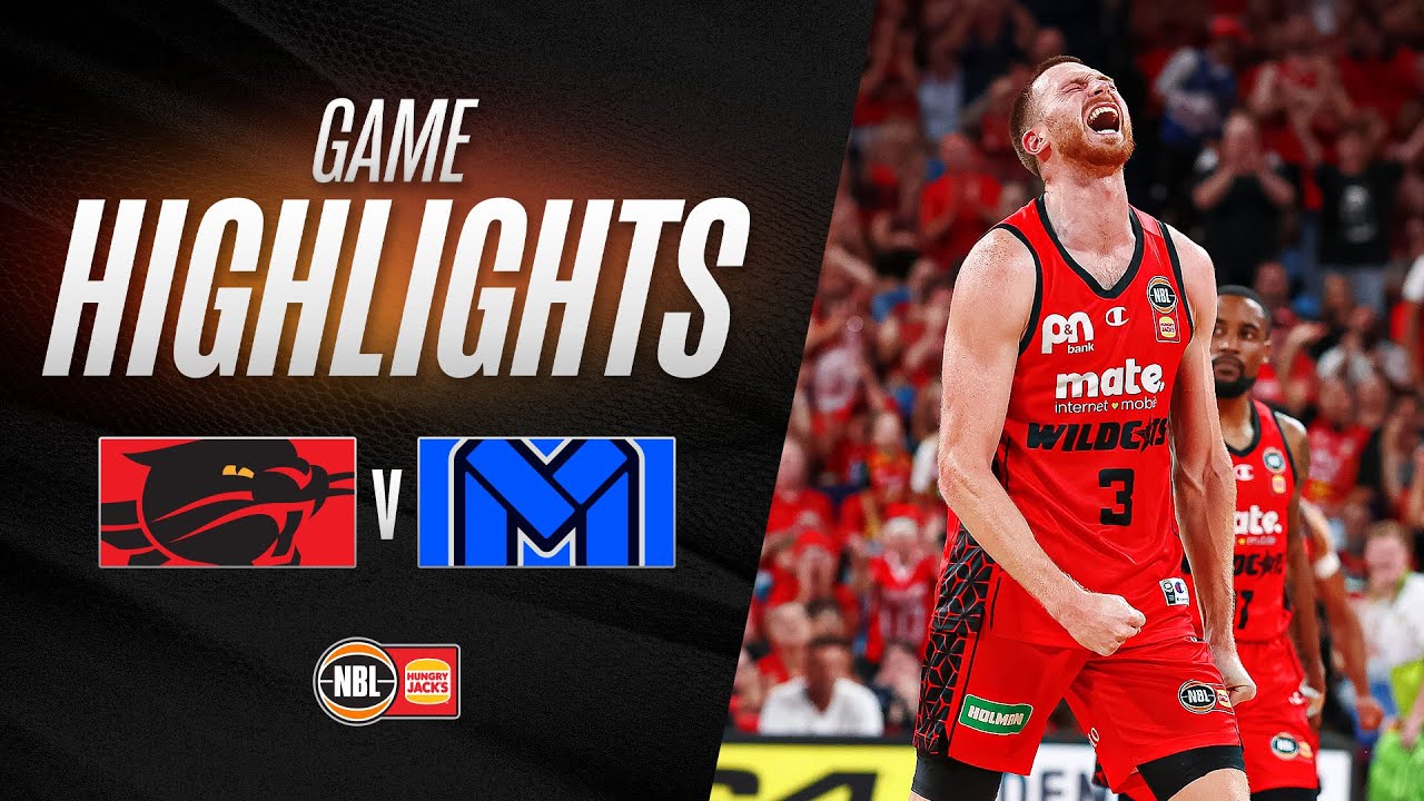 Perth Wildcats vs. Melbourne United - Game Highlights - Round Playoffs Game 2, NBL25 background
