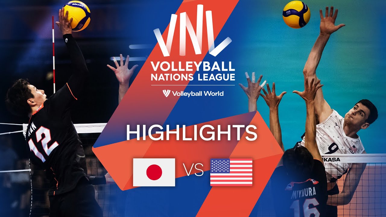 🇯🇵 JPN vs. 🇺🇸 USA - Highlights Week 1 | Men's VNL 2022 backdrop