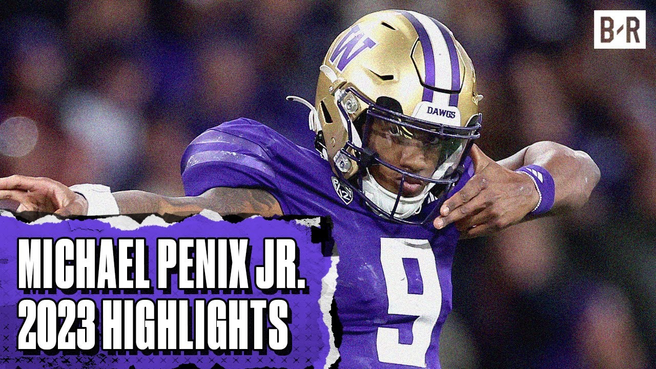 Falcons QB Michael Penix Jr. Top Plays of 2023 CFB Season background