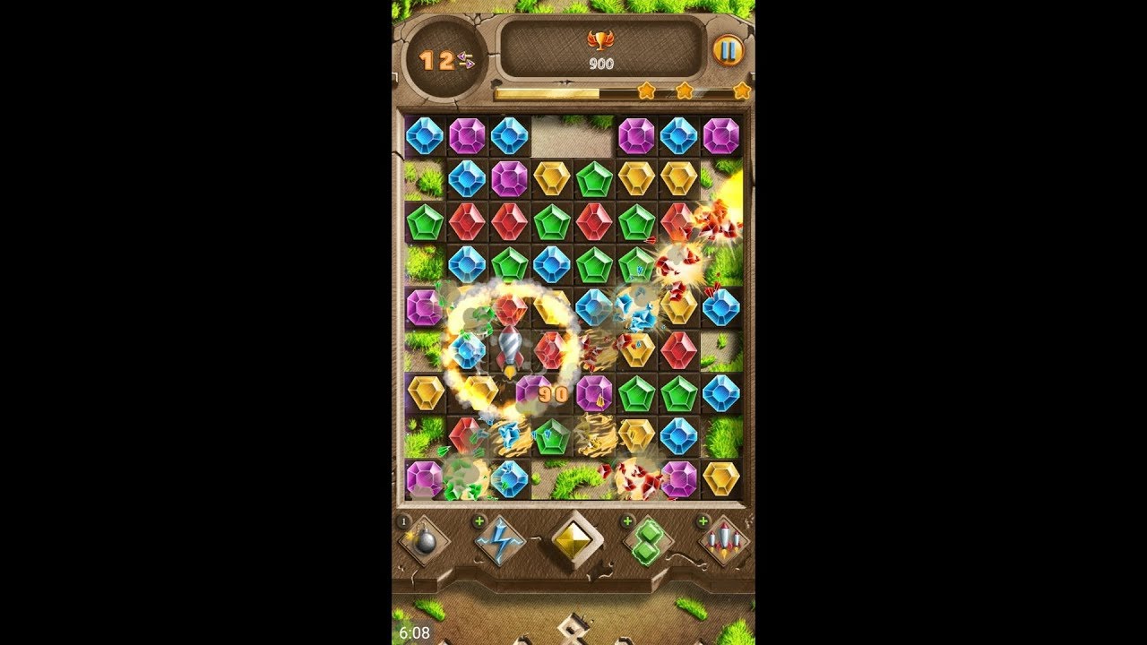 Doodle Jewels (by BYRIL) - free offline match 3 puzzle game for Android and iOS - gameplay.