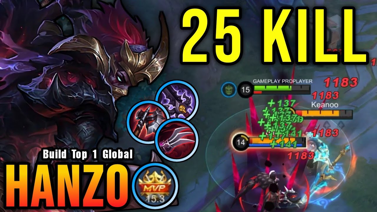 25 Kills!! Hanzo with LifeSteal Build Be Like - Build Top 1 Global Hanzo ~ MLBB background