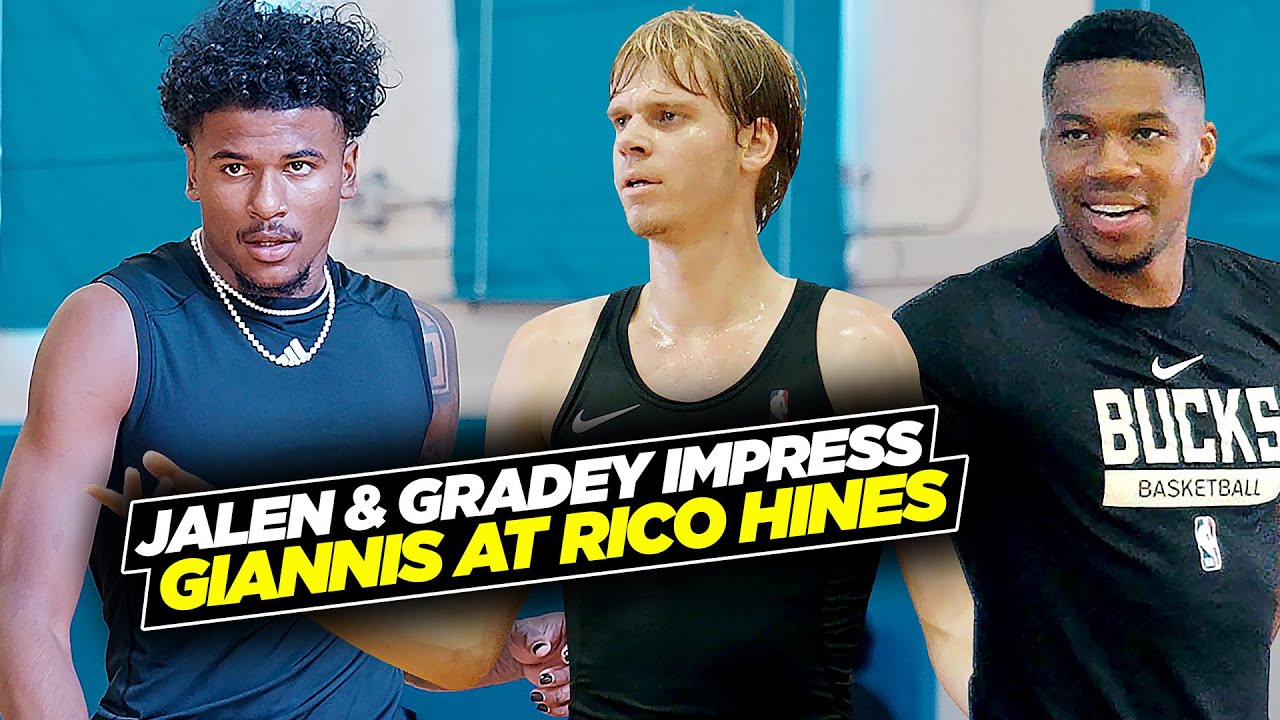 Giannis Impressed By Jalen Green, Grady Dick & More at Rico Hines Runs! background