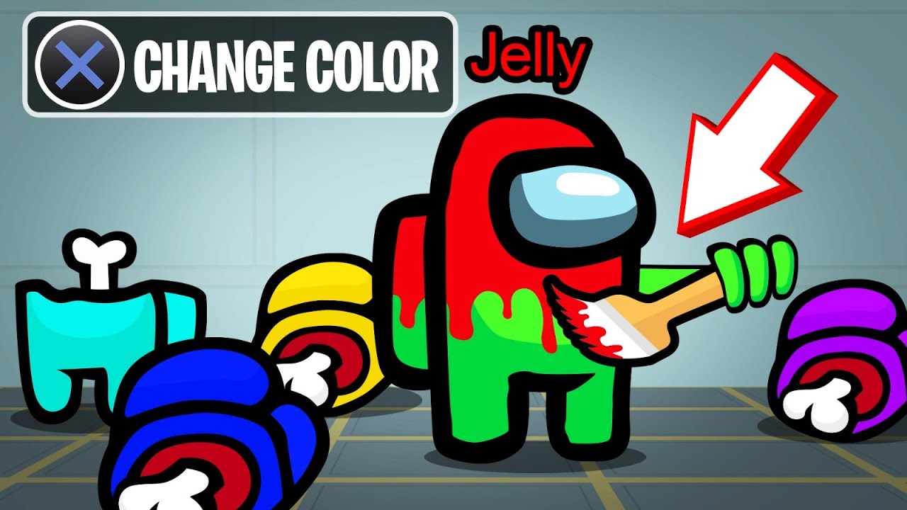 I Can CHANGE COLOR As The IMPOSTOR In AMONG US! background