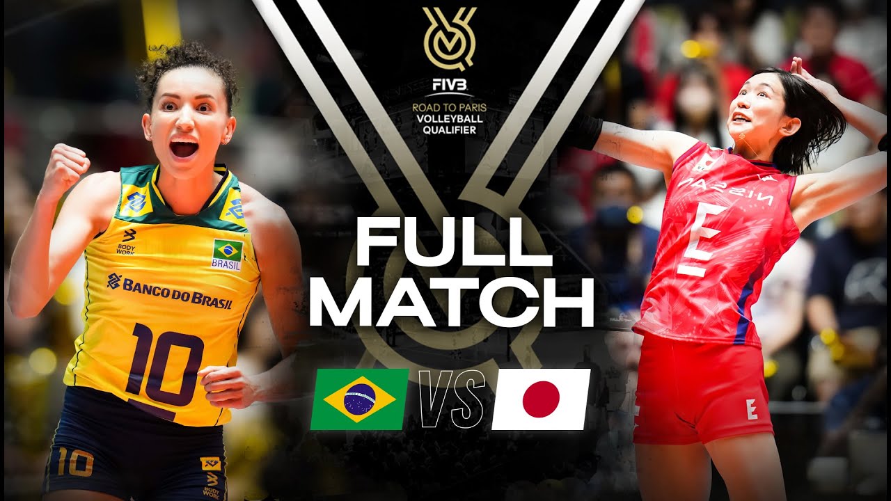 🇧🇷 BRA vs 🇯🇵 JPN - Paris 2024 Olympic Qualification Tournament | Full Match - Volleyball background