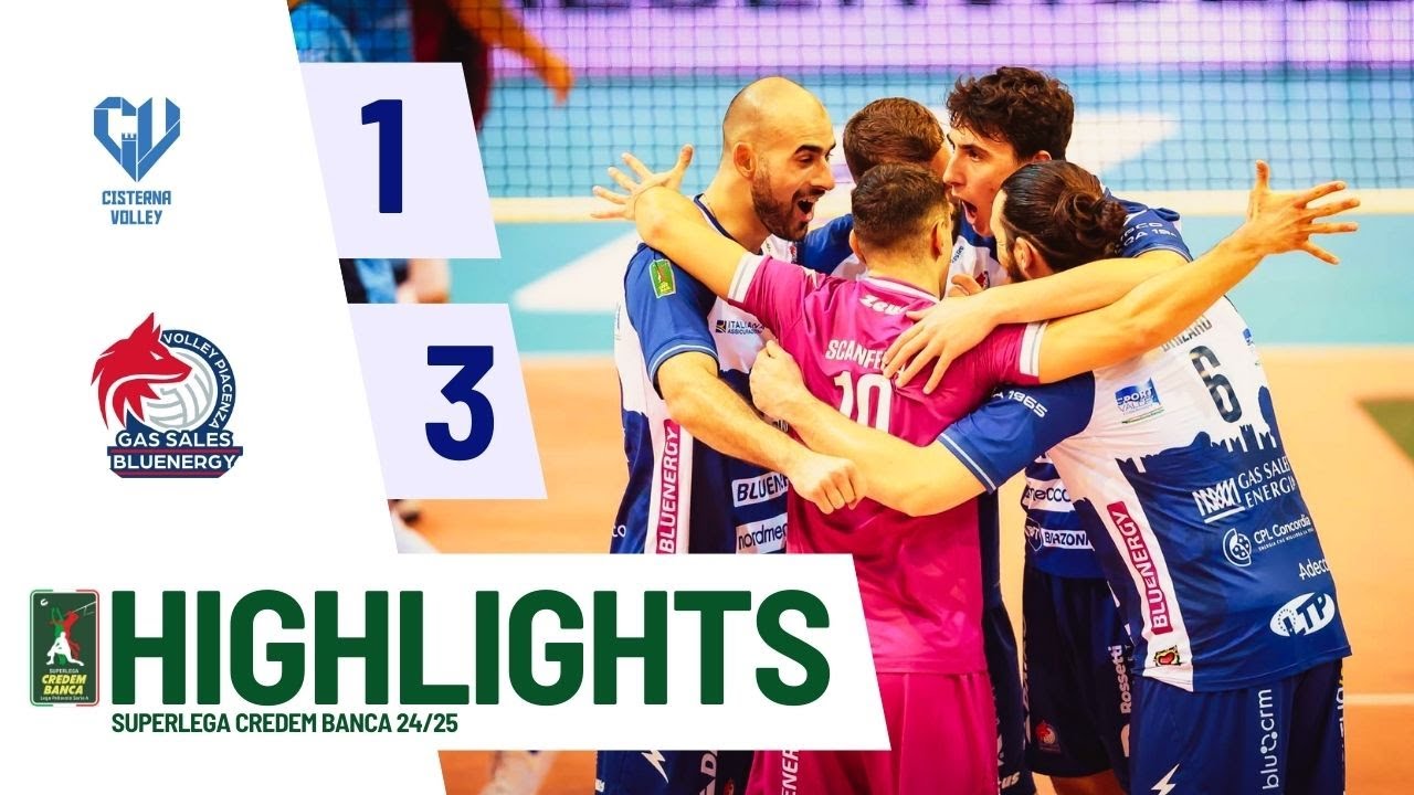 Cisterna Volley vs. Gas Sales Bluenergy Piacenza - Superlega Credem Banca VBTV Match Highlights
