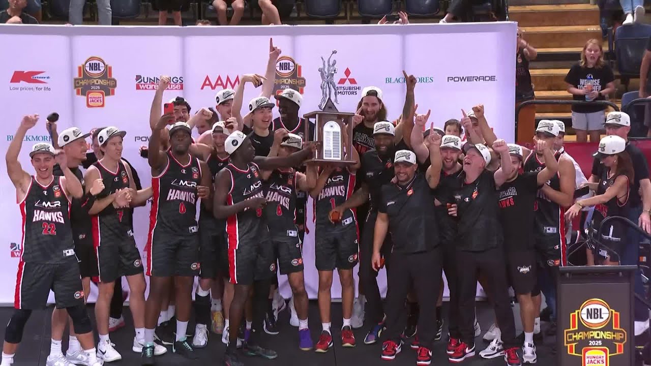 Illawarra Hawks NBL25 Championship Celebration background