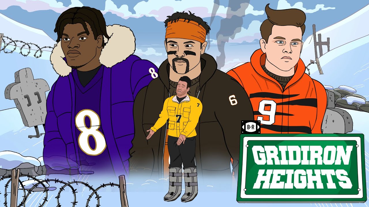 Lamar, Baker, Burrow and Big Ben Have a Vicious Snowball War | Gridiron Heights S6 E10 background