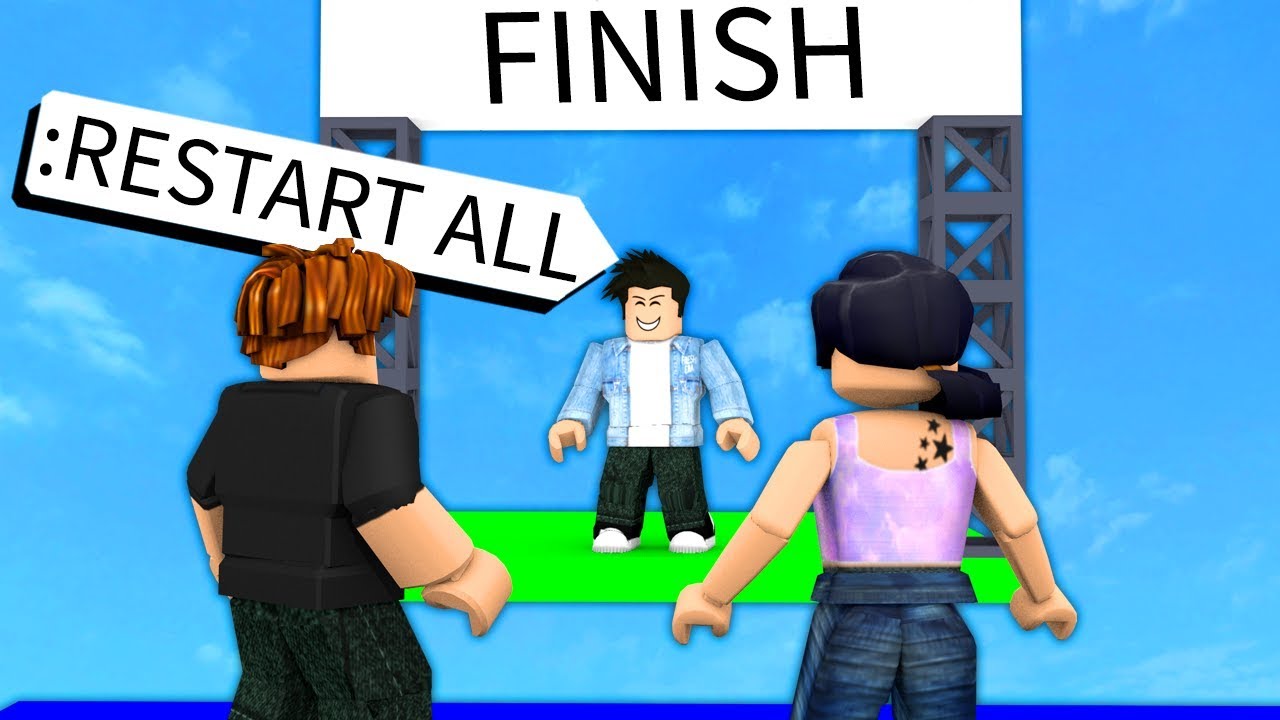 RESTARTING PEOPLE IN A ROBLOX OBBY background