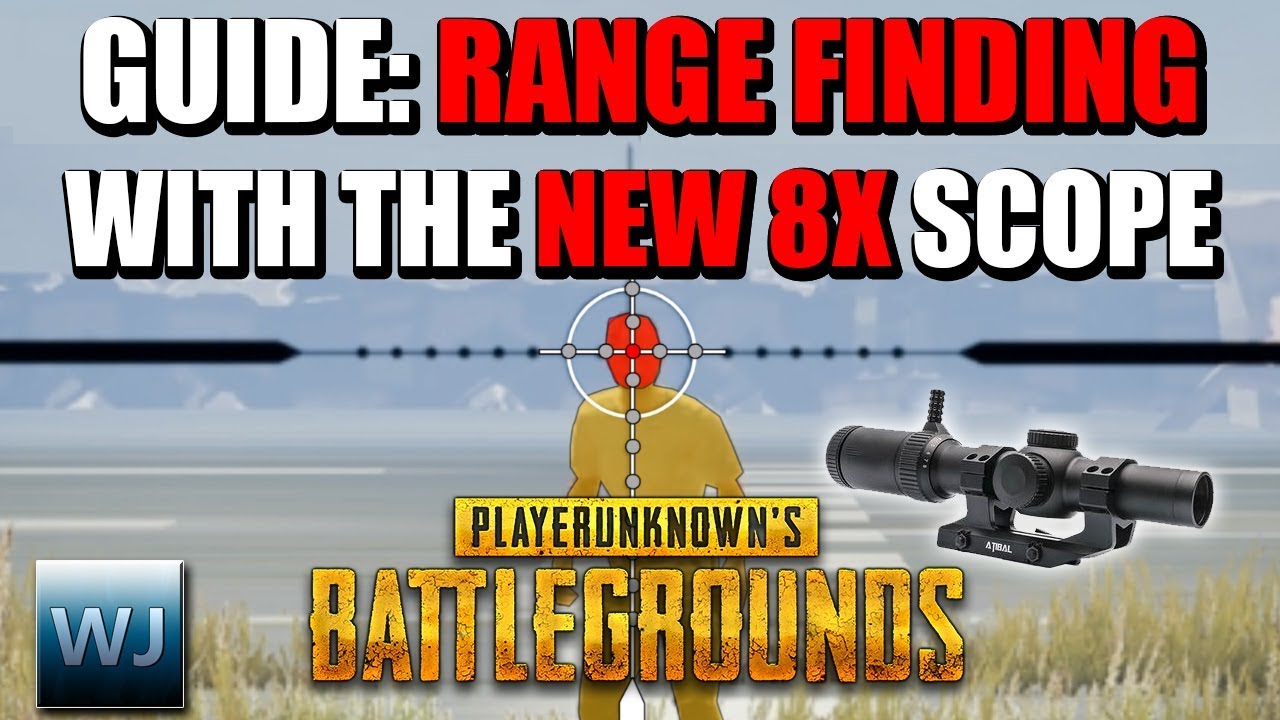 GUIDE: How to RANGE FIND with the NEW 8X SCOPE (Measure distance to players) - PUBG background