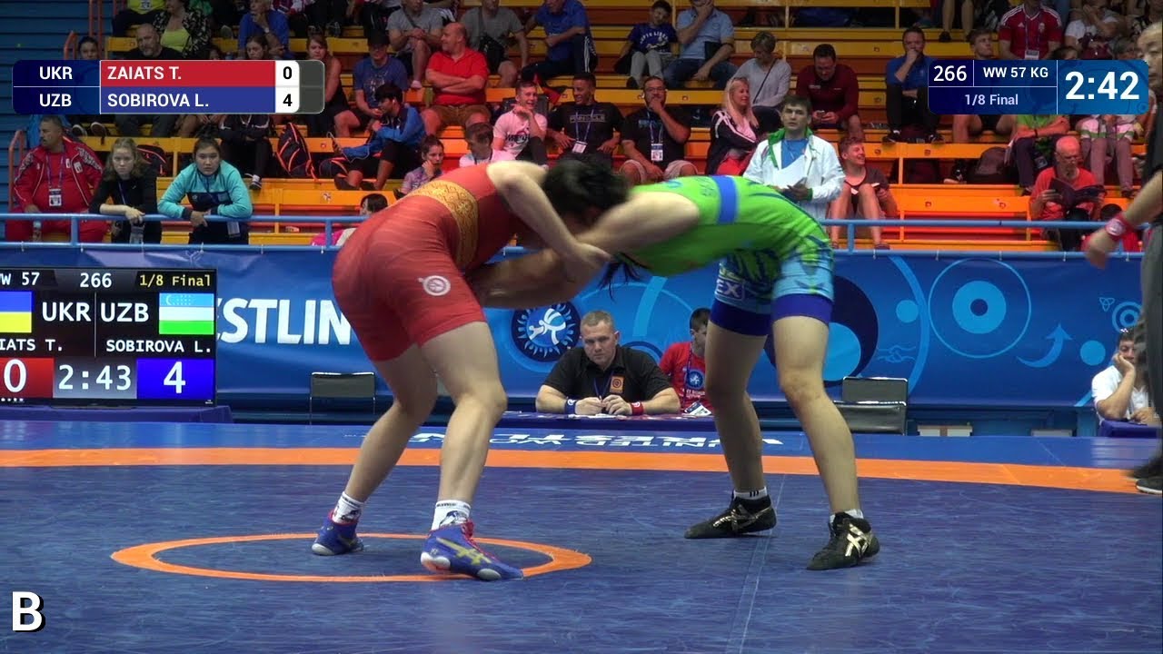 1/8 WW - 57 kg: T. ZAIATS (UKR) v. L. SOBIROVA (UZB) background