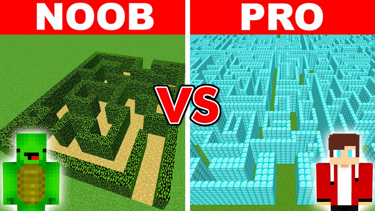NOOB vs PRO: GIANT MAZE BUILD CHALLENGE