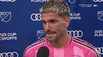 Rodrigo de Paul Postgame After Miami's Opening 2025 Audi MLS Cup Playoffs Victory background