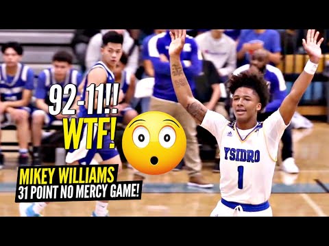 Mikey Williams DIDN'T Let Opposing Team SCORE In 1st Half!! Dunks EVERYTHING & Drops 31! background