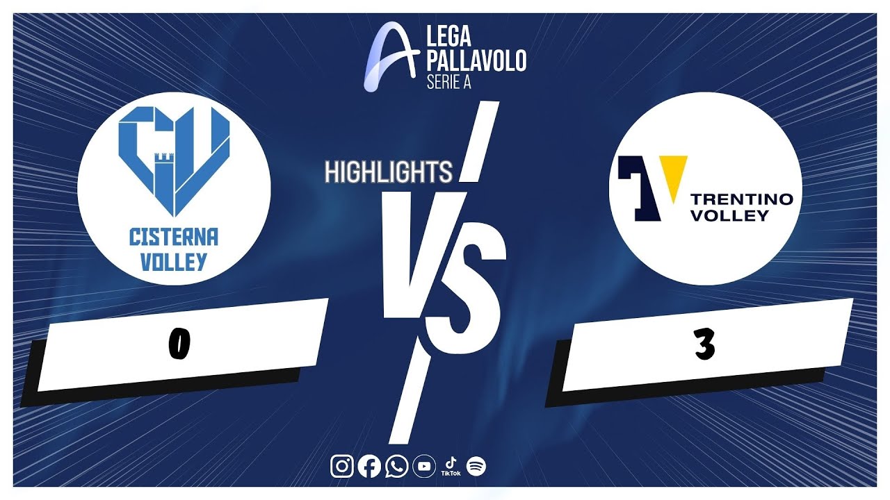 Cisterna Volley vs. Itas Trentino - Superlega Credem Banca VBTV Match Highlights