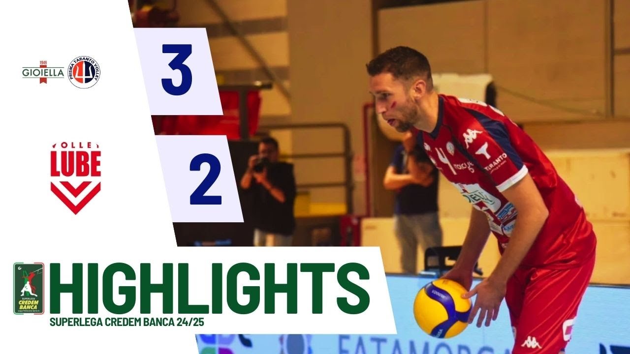 Gioiella Prisma Taranto vs. Cucine Lube Civitanova - Superlega Credem Banca VBTV Match Highlights background