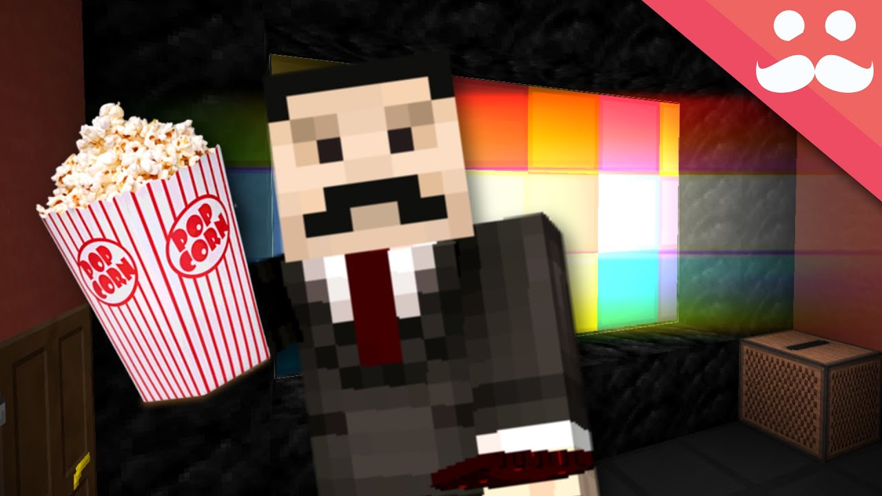 How To Build a WORKING CINEMA in Minecraft! background